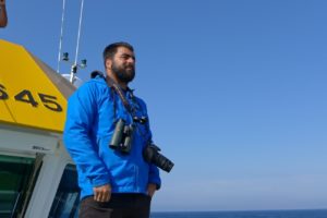 Alberto Hernández is a MSc student working at IEO in Vigo. He was involved in the seabird observations and sampling of water for DNA analyses