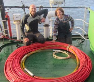 Susannah and Conor are responsible for the passive acoustic monitoring (PAM) equipment on board